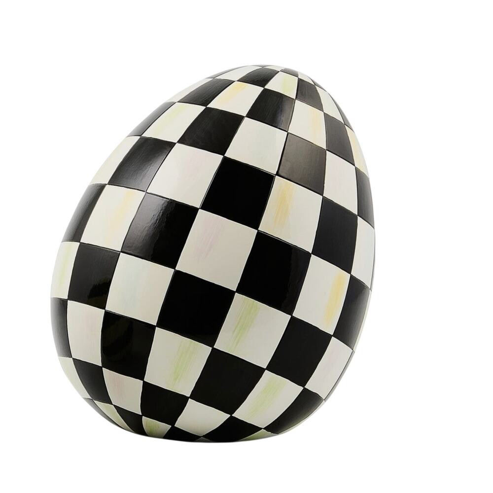 New MacKenzie-Childs Courtly Check Tabletop Small Easter Egg In Original Box